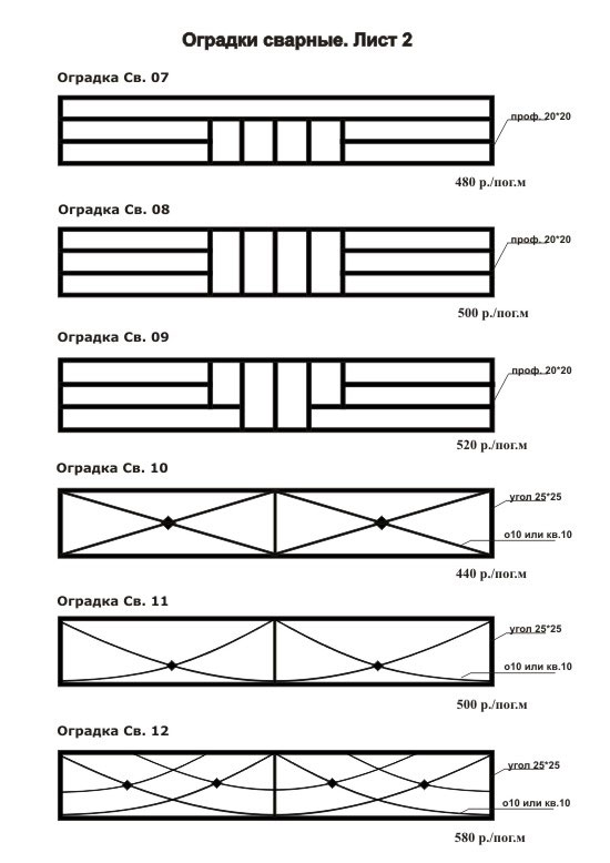Чертежи оградок на кладбище с размерами из профильной трубы